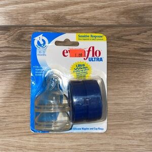 Evenflo Ultra Wide Nipples & Rings for Standard Baby Bottles 0-3m